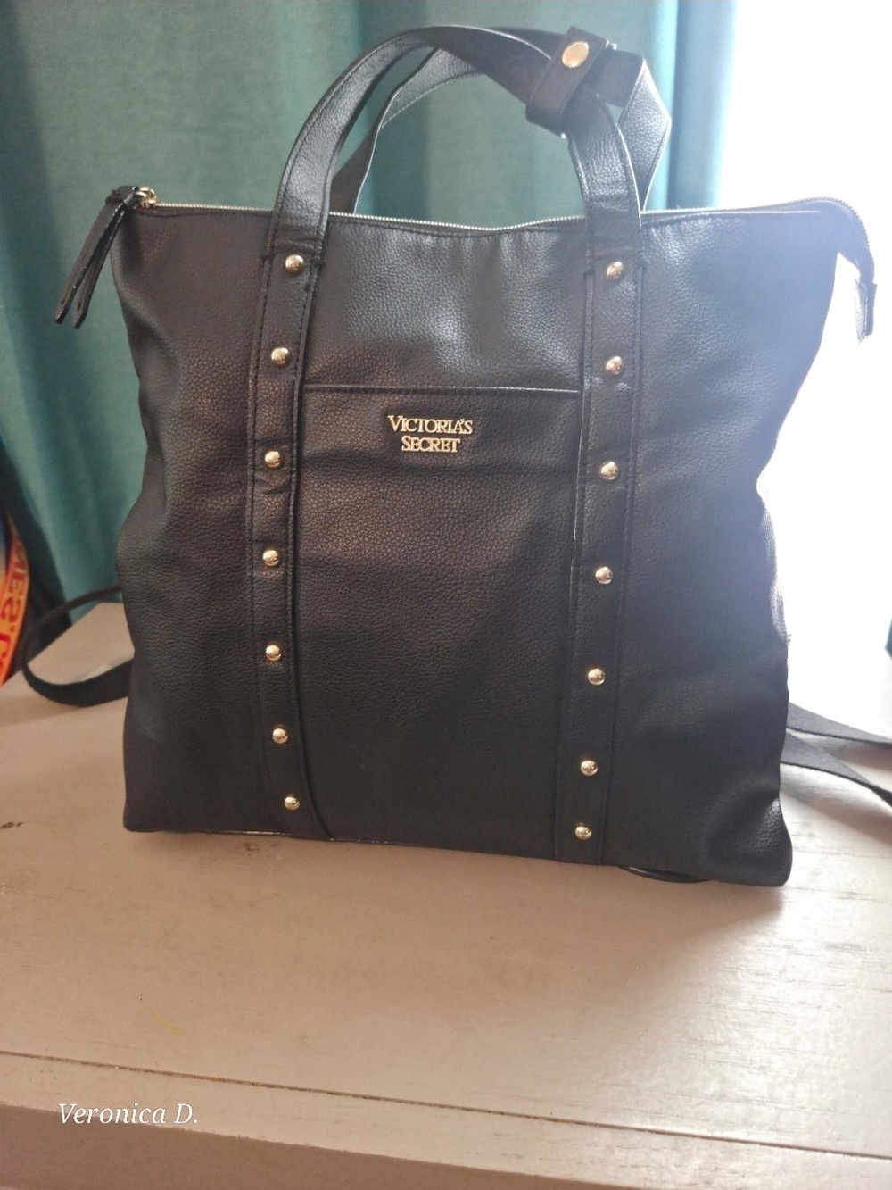 Victoria's Secret Black Studded Tote/backpack